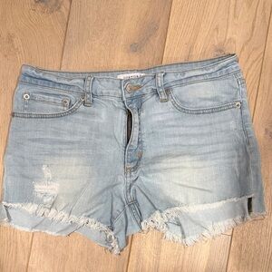Just USA Light Blue Frayed Jean Shorts
